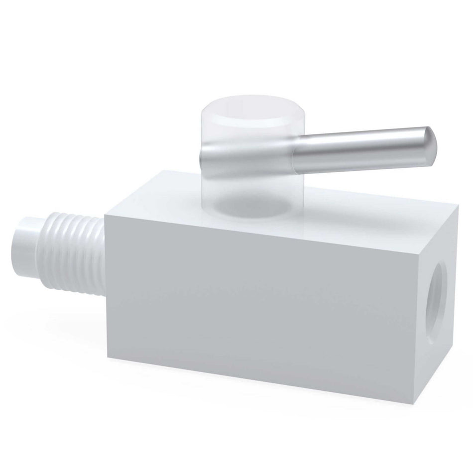 BOLA Miniature 2-Way Stopcocks (PTFE ) - UNF 1/4" 28G, Ø 1,6 x 3,2 mm