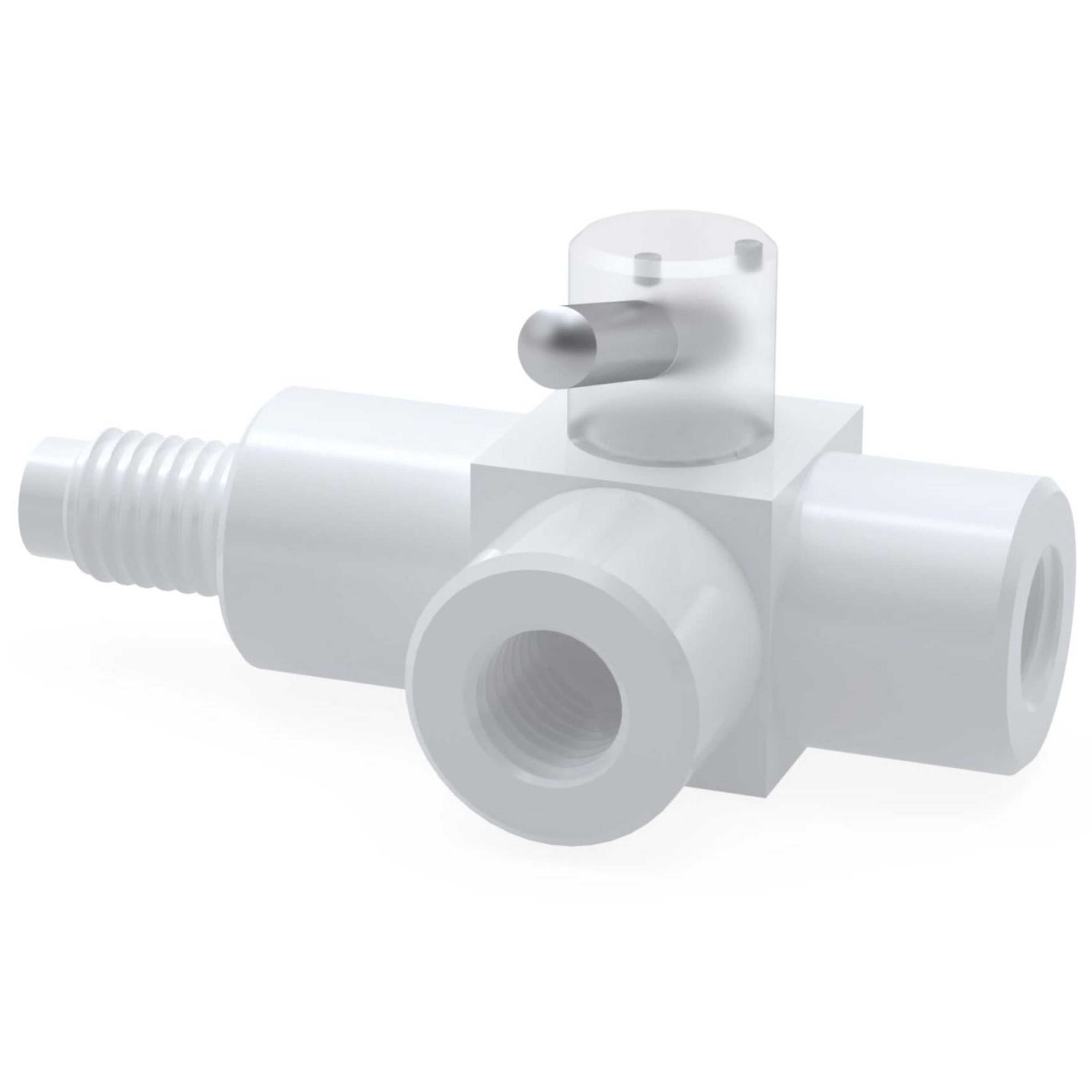 BOLA Miniature 3-Way Stopcocks (PTFE ) - UNF 1/4" 28G, Ø 0,8 x 1,6 mm