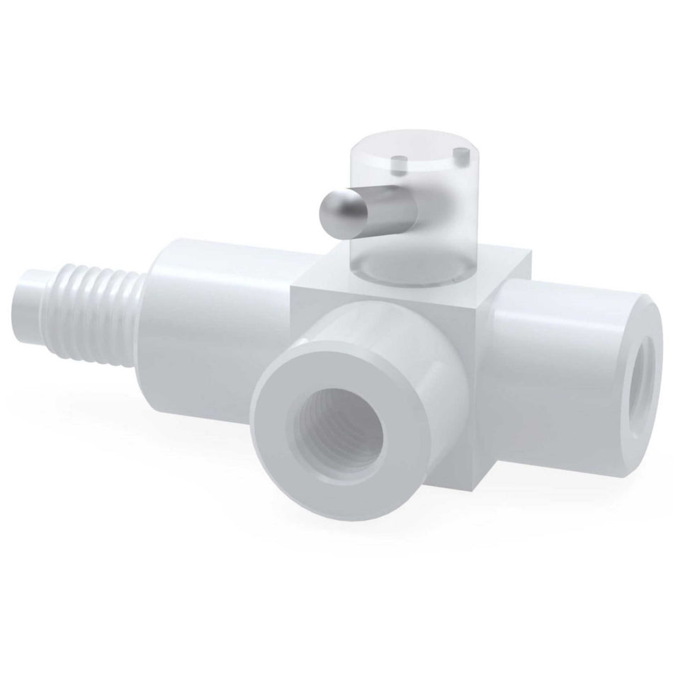BOLA Miniature 3-Way Stopcocks (PTFE ) - UNF 1/4" 28G, Ø 0,8 x 1,6 mm