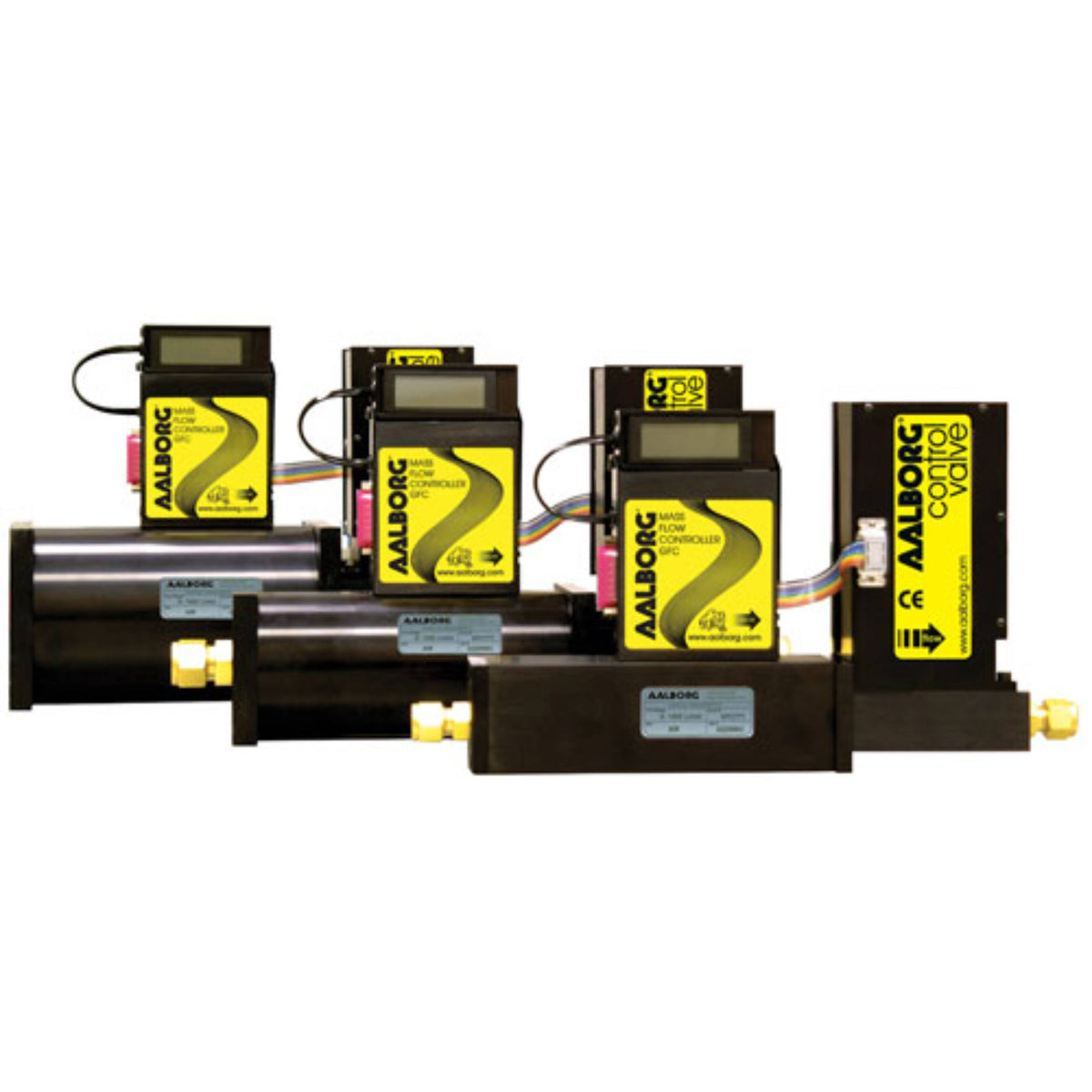 Aalborg GFM Aluminum Mass Flow Controller - Air - 1000 mL/min, 1/4" Compression Fittings