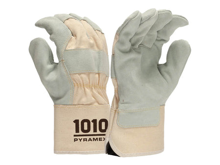 PYRAMEX Leather Palm GL1010W - Premium Cowhide Safety Cuff A2 Cut Gloves, PK of 12 - MSE Supplies LLC