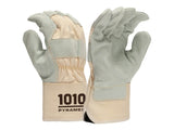 PYRAMEX Leather Palm GL1010W - Premium Cowhide Safety Cuff A2 Cut Gloves, PK of 12 - MSE Supplies LLC