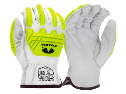 PYRAMEX Leather Driver GL3002CKB - Premium Goatskin Driver Para-Aramid A4 Cut Level 2 Impact Gloves, PK of 12 - MSE Supplies LLC