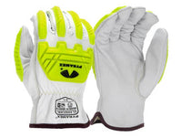 PYRAMEX Leather Driver GL3002CKB - Premium Goatskin Driver Para-Aramid A4 Cut Level 2 Impact Gloves, PK of 12 - MSE Supplies LLC