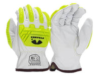 PYRAMEX Leather Driver GL3003CKB - Premium Goatskin Driver Para-Aramid A7 Cut Level 2 Impact Gloves, PK of 12 - MSE Supplies LLC