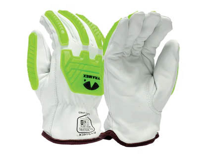 PYRAMEX Leather Driver GL3006CKFB - Insulated Premium Goatskin Driver HPPE A5 Cut Level 2 Impact Gloves, PK of 12 - MSE Supplies LLC
