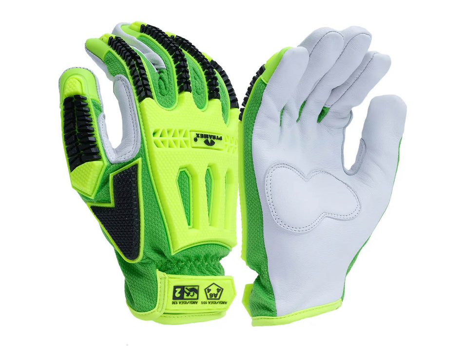 PYRAMEX Leather Driver GL3012CB – Premium Goatskin Driver Para-Aramid A6 Cut Level 2 Impact Gloves, PK of 12 - MSE Supplies LLC