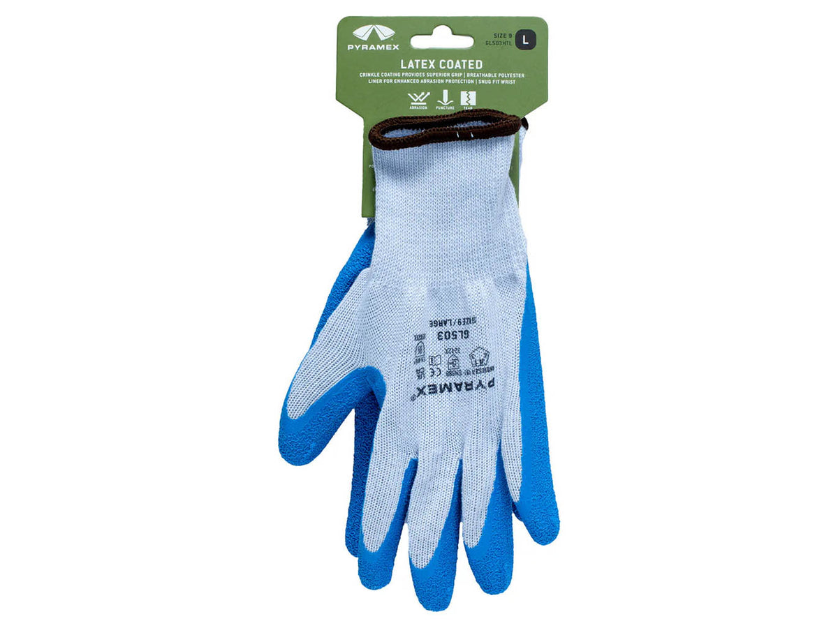 PYRAMEX Dipped GL503 - Crinkle Latex Gloves, PK of 12 - MSE Supplies LLC