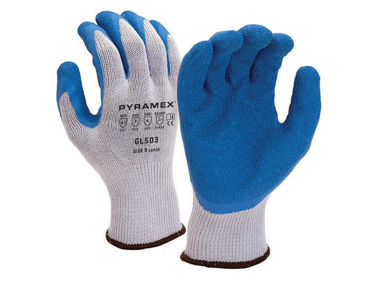 PYRAMEX Dipped GL503 - Crinkle Latex Gloves, PK of 12 - MSE Supplies LLC