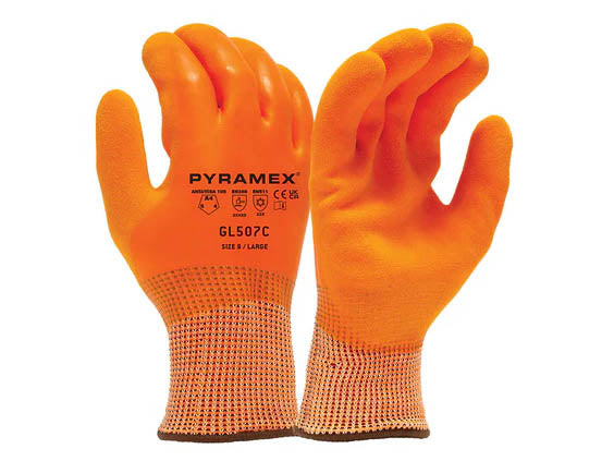 PYRAMEX Dipped GL507C- Insulated Double Dipped Sandy + Smooth Latex A4 Cut Gloves, PK of 12 - MSE Supplies LLC