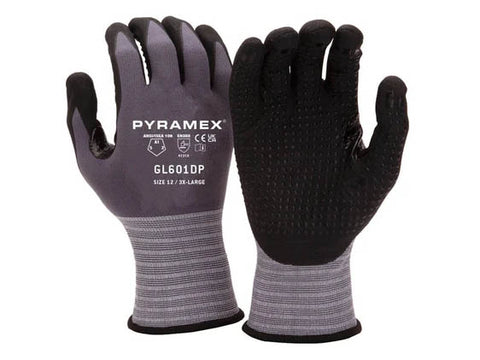 PYRAMEX Dipped GL601DP - Micro-Foam Nitrile Dotted Gloves, PK of 12 - MSE Supplies LLC