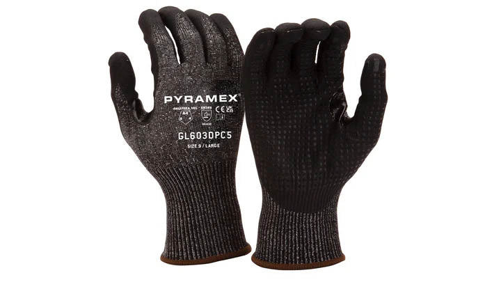 PYRAMEX Dipped GL603DPC5 - Micro-Foam Nitrile Dotted A4 Cut Gloves, PK of 12 - MSE Supplies LLC