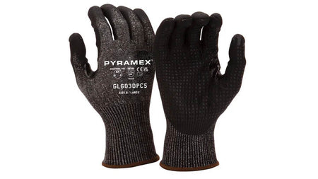 PYRAMEX Dipped GL603DPC5 - Micro-Foam Nitrile Dotted A4 Cut Gloves, PK of 12 - MSE Supplies LLC