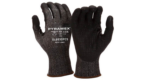 PYRAMEX Dipped GL603DPC5 - Micro-Foam Nitrile Dotted A4 Cut Gloves, PK of 12 - MSE Supplies LLC