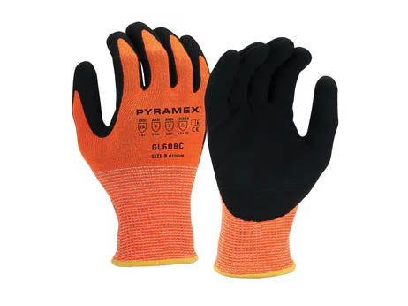 PYRAMEX Dipped GL608C - Nitrile Sandy A6 Cut Gloves, PK of 12 - MSE Supplies LLC