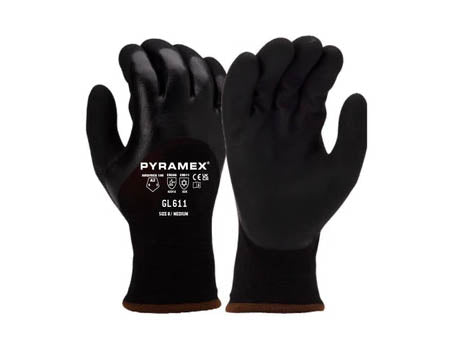 PYRAMEX Dipped GL611 - Insulated Double Dipped Nitrile A2 Cut Gloves, PK of 12 - MSE Supplies LLC