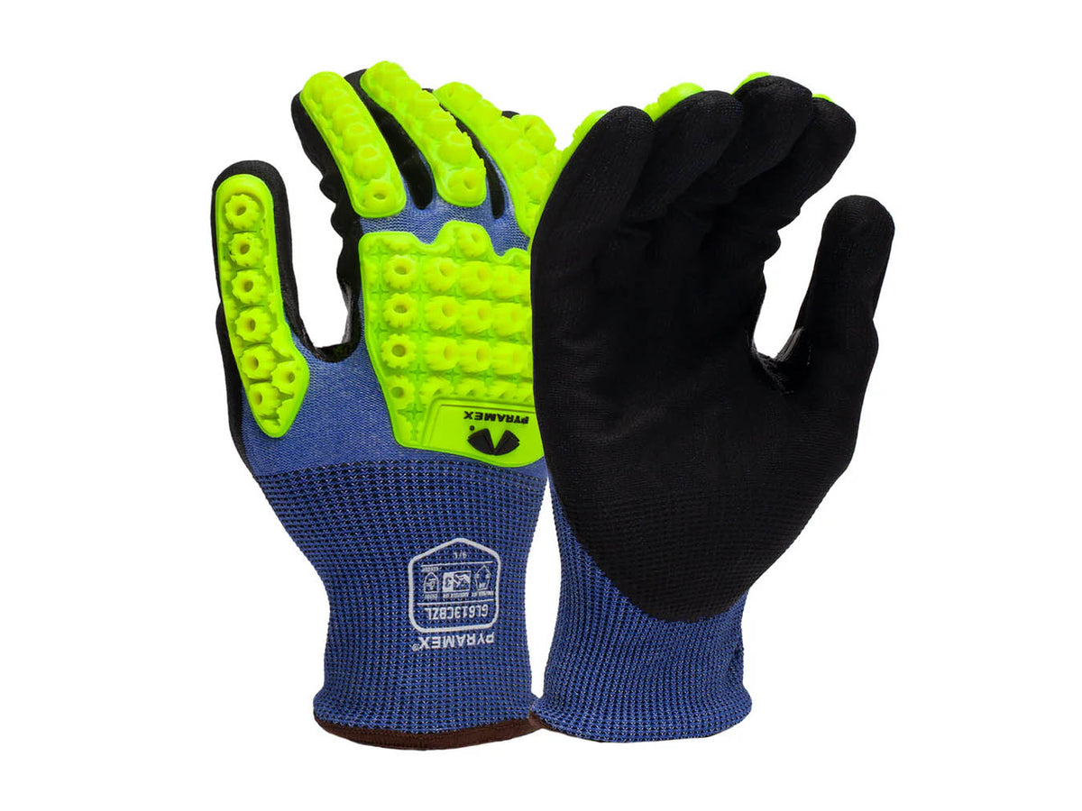 PYRAMEX Dipped GL613CBZ - Micro-Foam Nitrile A4 Cut Level 3 Impact Gloves, PK of 12 - MSE Supplies LLC