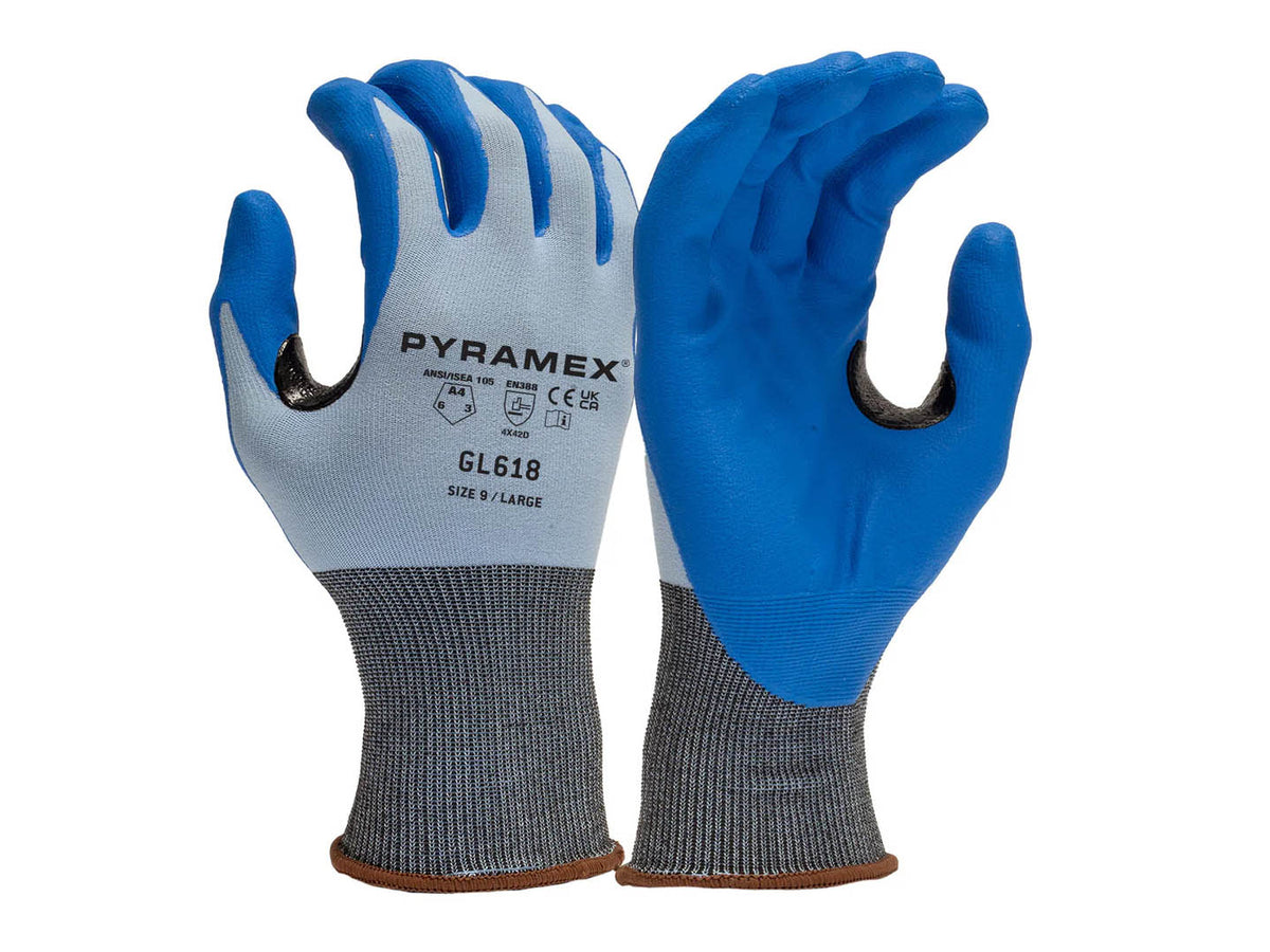 PYRAMEX Dipped GL618 - Micro-Foam Nitrile Gloves, PK of 12 - MSE Supplies LLC