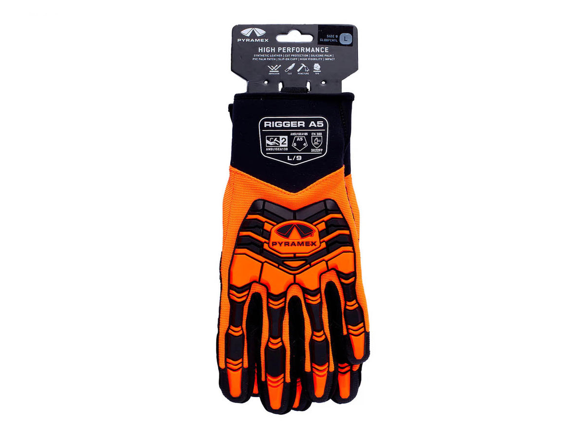PYRAMEX Synthetic GL807CHT - Synthetic Leather Silicone Palm A5 Cut Level 2 Impact Gloves, PK of 12 - MSE Supplies LLC