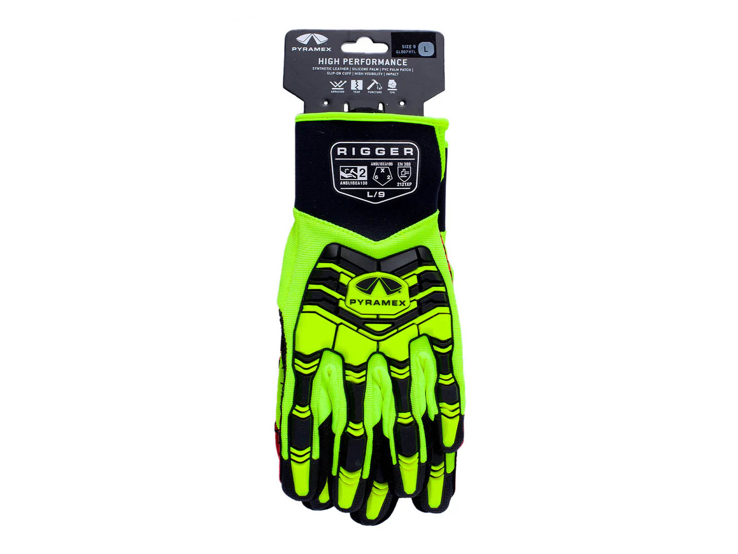 PYRAMEX Synthetic GL807HT - Synthetic Leather Silicone Palm Level 2 Impact Gloves, PK of 12 - MSE Supplies LLC
