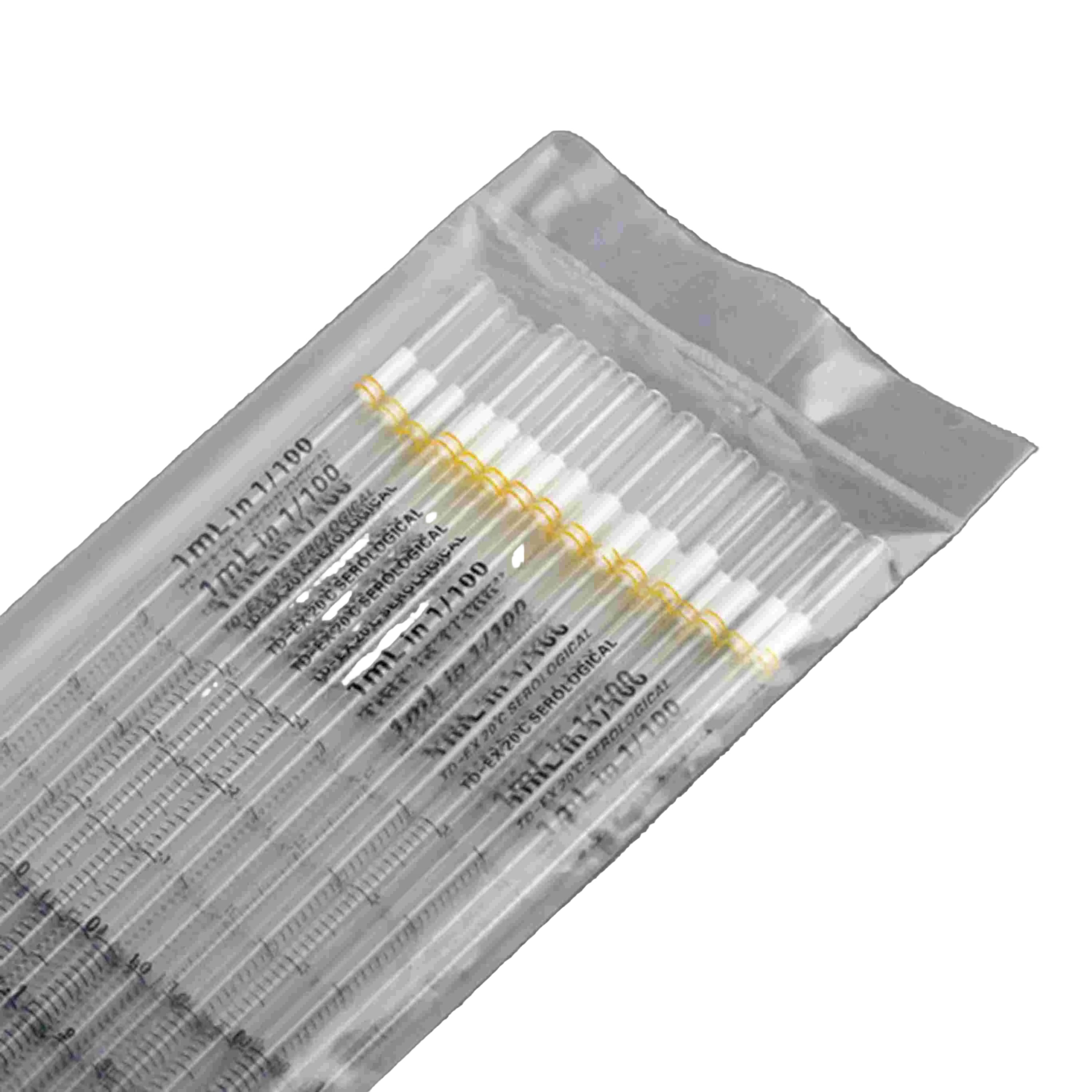 Globe Scientific Serological Pipette, 1ml,25/Pkstandard, Yellow, PS, N/S