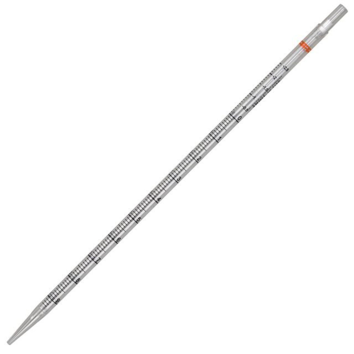 Globe Scientific Serological Pipette, 10ml1/Pk, 50/Bag, Orange, PS, Sterile, Dispenser Box