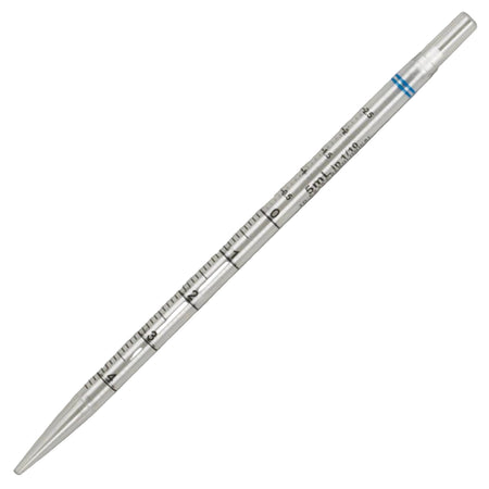 Globe Scientific Serological Pipette, 5ml, 1/Pk shorty, Blue, PS, STR