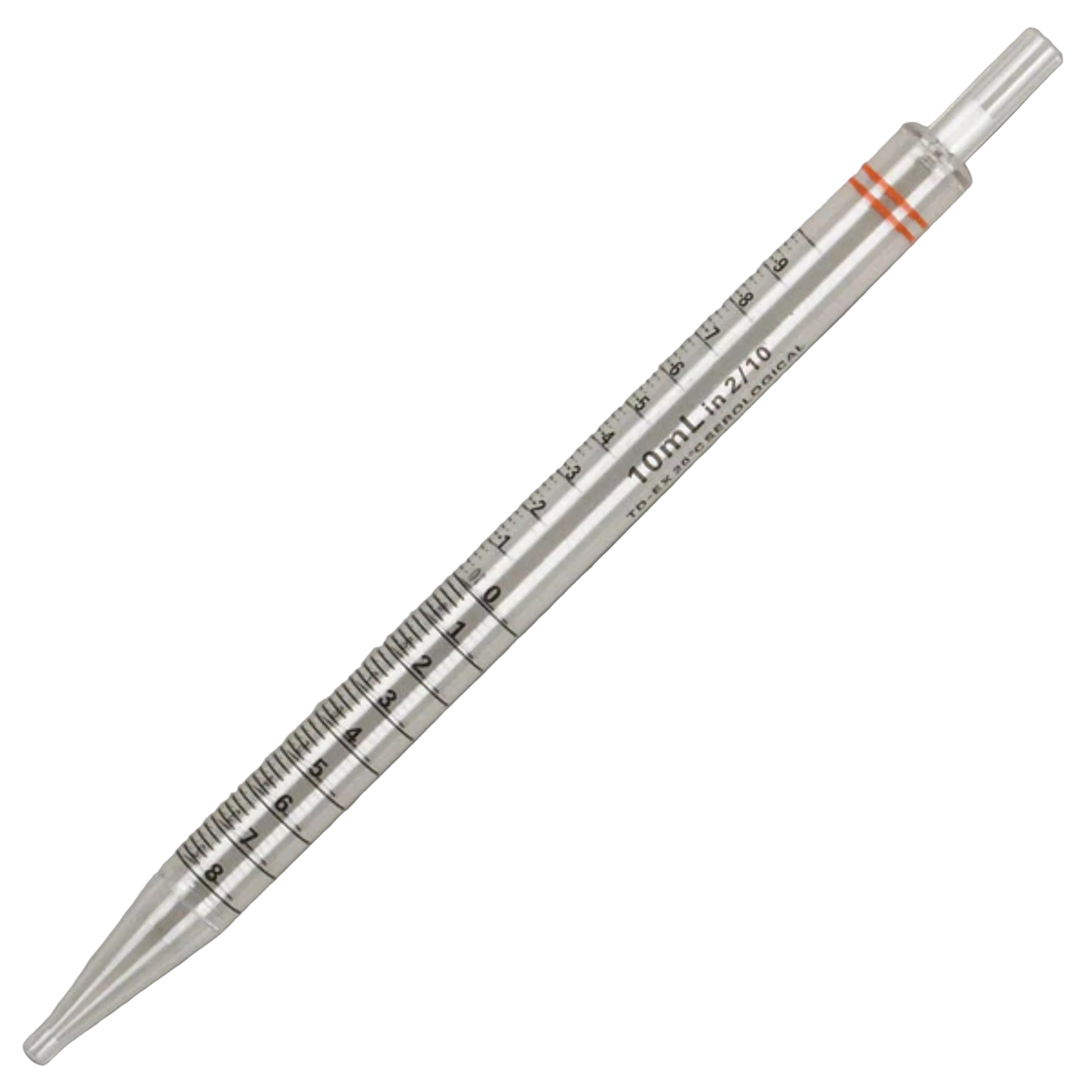 Globe Scientific Serological Pipette,10ml,1/Pk shorty, Orange, PS, STR