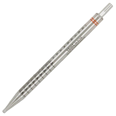 Globe Scientific Serological Pipette,10ml,1/Pk shorty, Orange, PS, STR