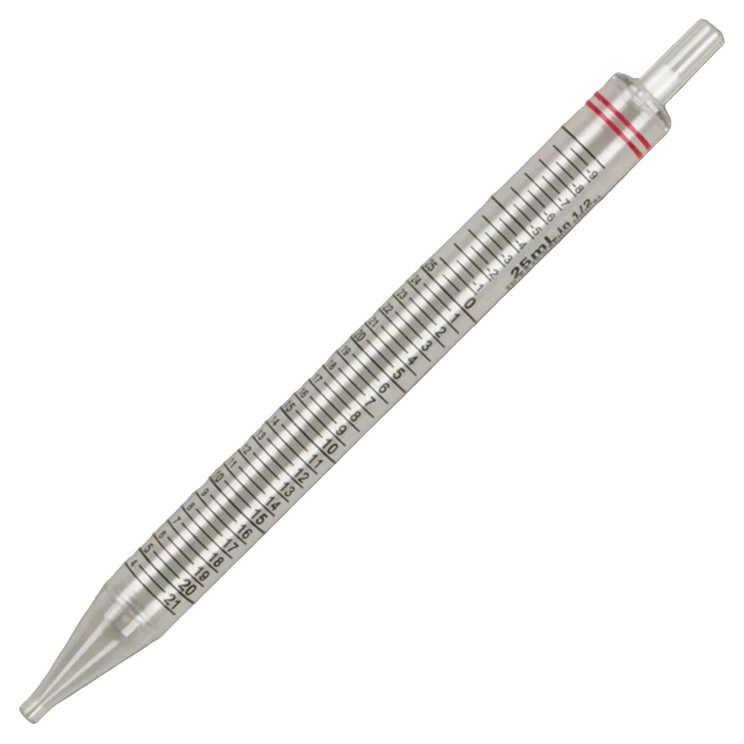 Globe Scientific Serological Pipette,25ml,1/Pk shorty, Red, PS, STR
