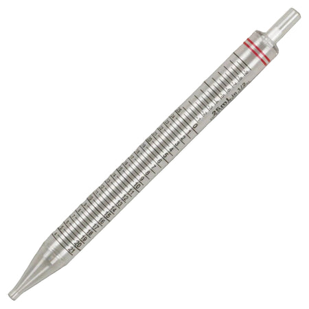 Globe Scientific Serological Pipette,25ml,1/Pk shorty, Red, PS, STR