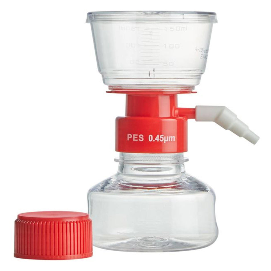 Globe Scientific Vacuum Filter System, 150ml,  0.45μm PES Membrane, STERILE, 1/Bag