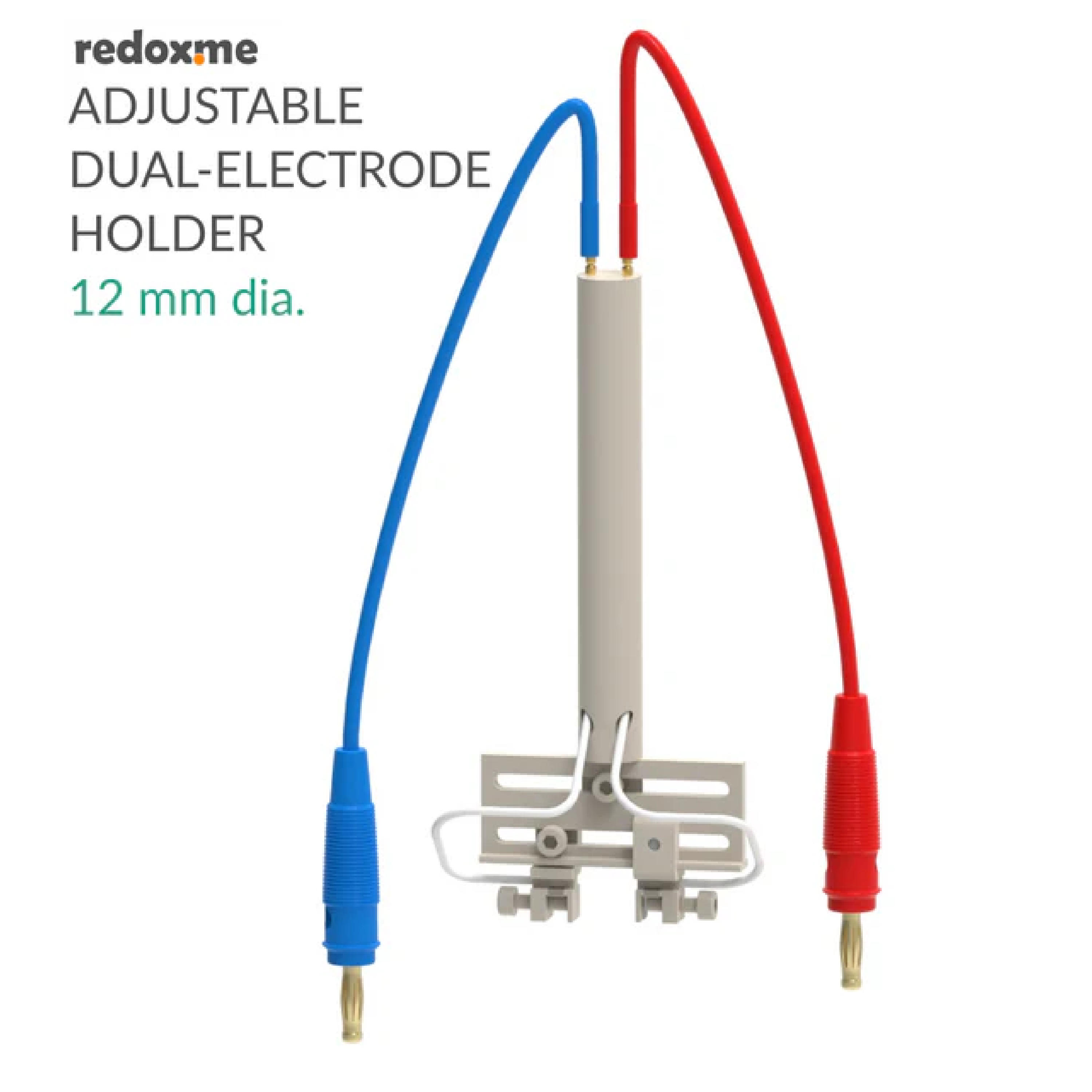 Adjustable Dual-Electrode Holder, Titanium Contact  12mm Dia. (Organic Compatible O-ring Included) - Electrochemical Products - Redox.me - MSE Supplies