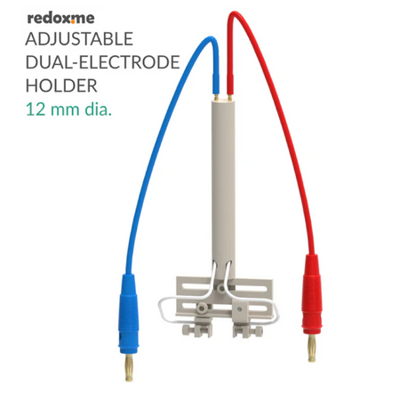 Adjustable Dual-Electrode Holder, Stainless Steel 316L Contact  12mm Dia. (Aqueous Compatible O-ring Included) - Electrochemical Products - Redox.me - MSE Supplies