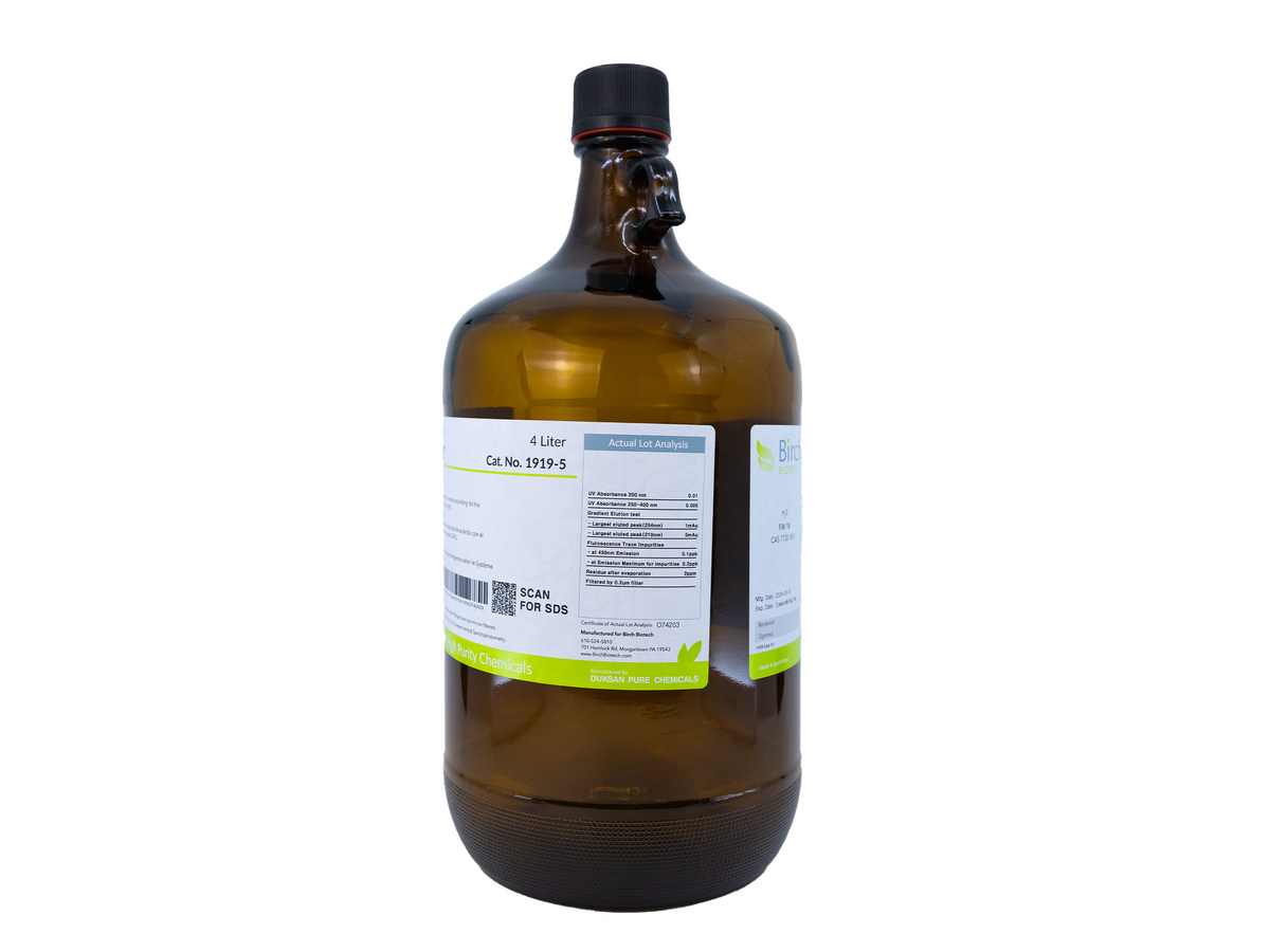Birch Biotech PRISTINE Water, HPLC Grade, Reagents, Birch Biotech, MSE Supplies