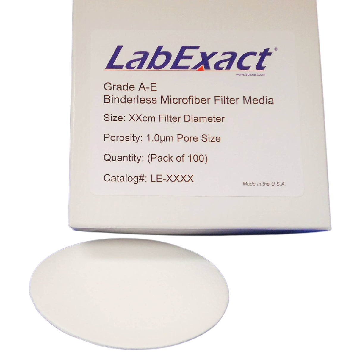 I.W.Tremont Grade A-E Binderless Glass Microfiber Filter Media, 100/pk