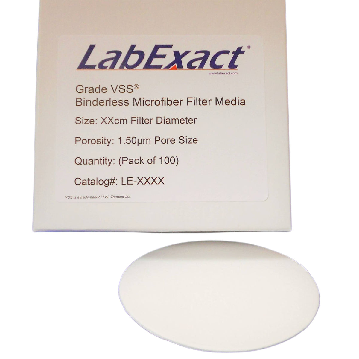 I.W.Tremont Grade VSS®, Binderless Glass Microfiber, high heat up to 550 C° for volatile suspended solids, 100/pk