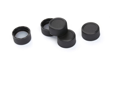 MSE PRO Black Screw Solid Top PP Cap with Beige PTFE/Beige Silicone Septa, Φ20mm 100 pcs/pk - MSE Supplies LLC