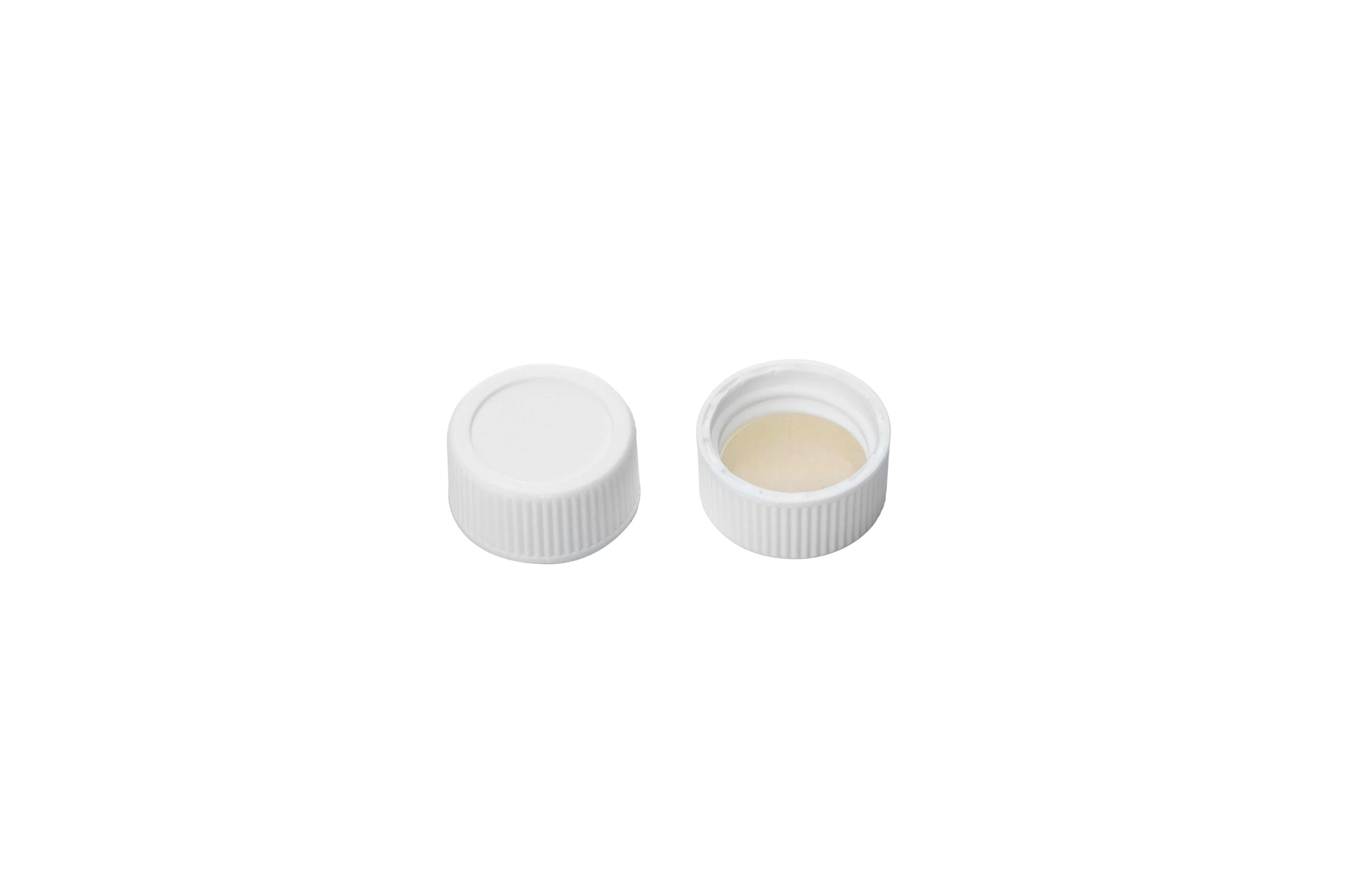 MSE PRO White Screw Solid Top PP Cap with Beige PTFE/Beige Silicone Septa, Φ20mm 100 pcs/pk - MSE Supplies LLC