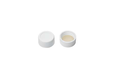MSE PRO White Screw Solid Top PP Cap with Beige PTFE/Beige Silicone Septa, Φ20mm 100 pcs/pk - MSE Supplies LLC