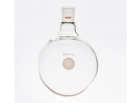 MSE PRO Single Neck Round Bottom Ball Bottle, Thick Wall High Strength, Grinding Mouth: 14/20, 300mL