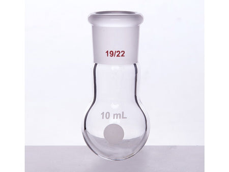 MSE PRO Single Neck Round Bottom Ball Bottle, Thick Wall High Strength, Grinding Mouth: 19/22, 10mL
