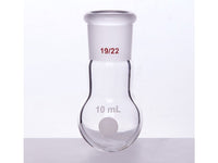 MSE PRO Single Neck Round Bottom Ball Bottle, Thick Wall High Strength, Grinding Mouth: 19/22, 10mL