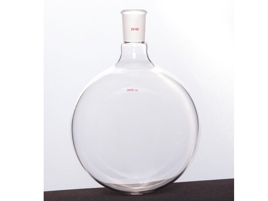 MSE PRO Single Neck Round Bottom Ball Bottle, Thick Wall High Strength, Grinding Mouth: 29/42, 3000mL
