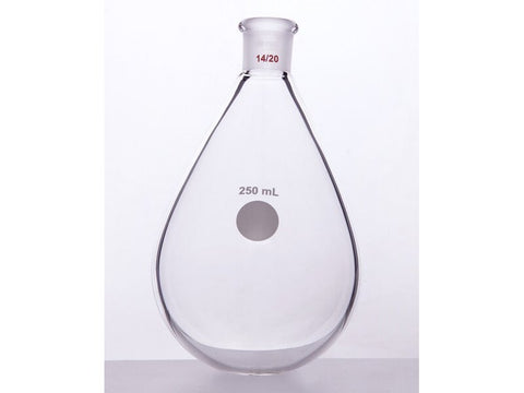 MSE PRO Thick-Walled Eggplant-Shaped Bottle, High Strength, Grinding Mouth: 14/20, 250mL