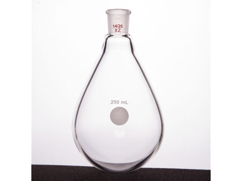MSE PRO Thick Walled Eggplant-Shaped Bottle for Rotary Evaporation, High Strength, Grinding Mouth: 14/20, 250mL