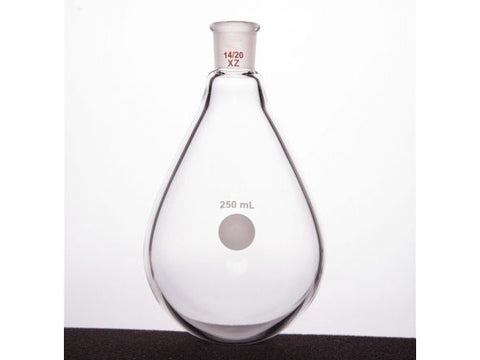 MSE PRO Thin-Walled Eggplant-Shaped Bottle for Rotary Evaporation, High Strength, Grinding Mouth: 14/20, 250mL