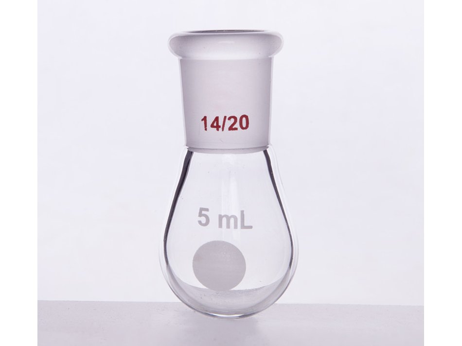 MSE PRO Thick-Walled Eggplant-Shaped Bottle, High Strength, Grinding Mouth: 14/20, 5mL