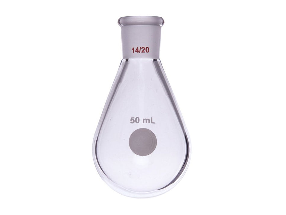 MSE PRO Thick-Walled Eggplant-Shaped Bottle, High Strength, Grinding Mouth: 14/20, 50mL