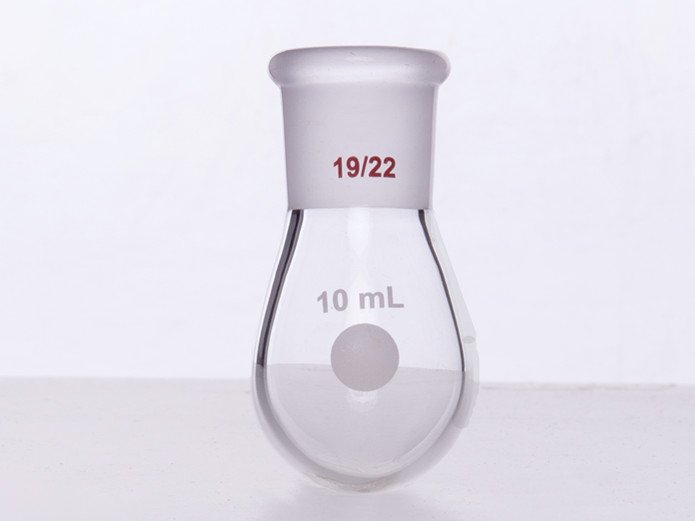 MSE PRO Thick-Walled Eggplant-Shaped Bottle, High Strength, Grinding Mouth: 19/22, 10mL